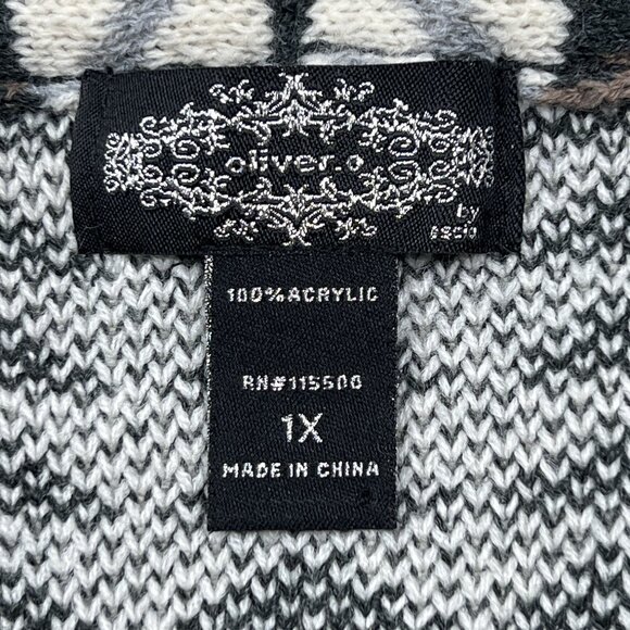 Anthropologie X Oliver. O Southwestern Boho Tribal Knit Cardigan Size 1X - NWOT - Picture 5 of 6